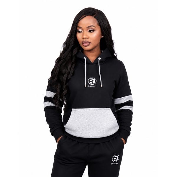 Black Grey Hoodie W