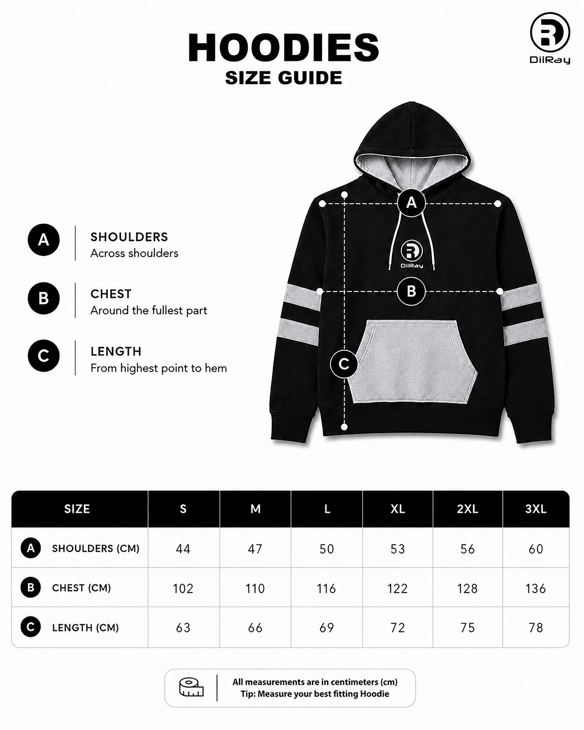 Black Grey Hoodie Black Grey Hoodies Size Guide
