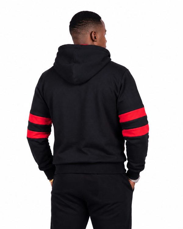 Black Red Hoodie M Back