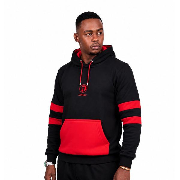 Black Red Hoodie Men