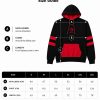 Black Red Hoodie Size Guide