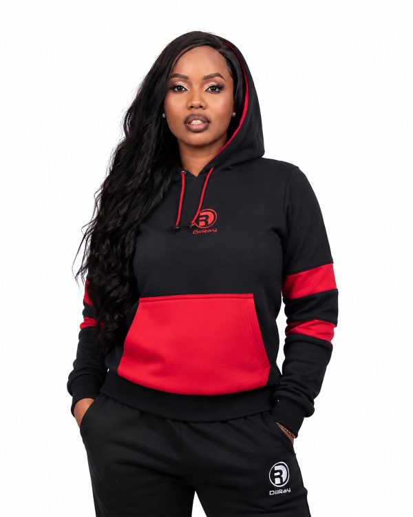 Black Red Hoodie Women