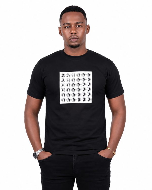 Black Square Tshirt Men Front