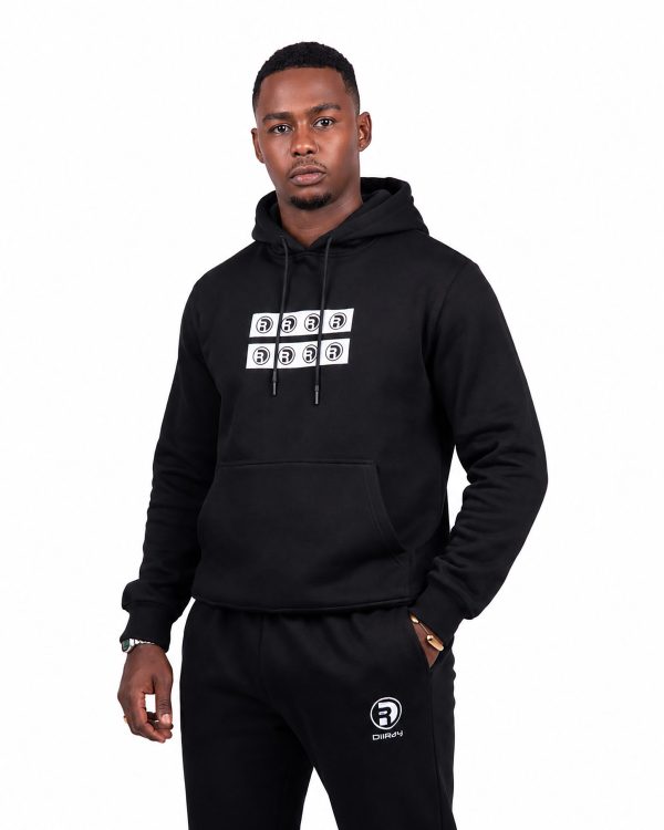 Black Striped Hoodie M