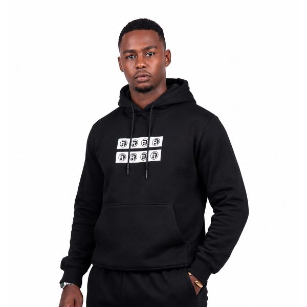 Black Striped Hoodie M