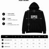 Black Striped Hoodie Size Guide