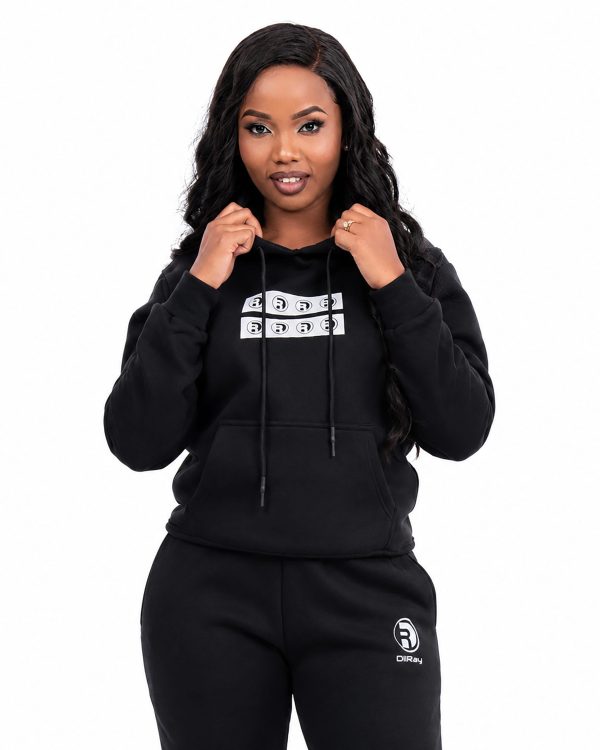 Black Striped Hoodie W