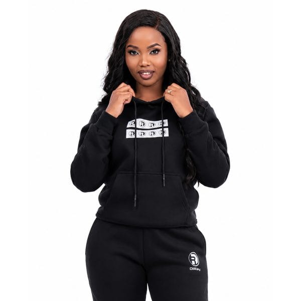 Black Striped Hoodie W