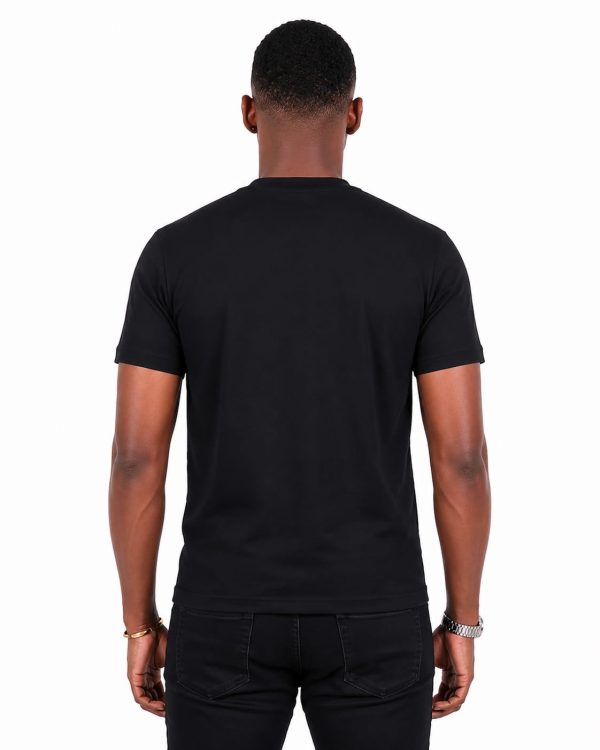 Black Striped Tshirt Men Back