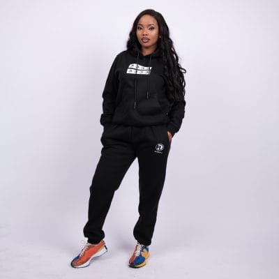 Alternative view of Black Striped Hoodie