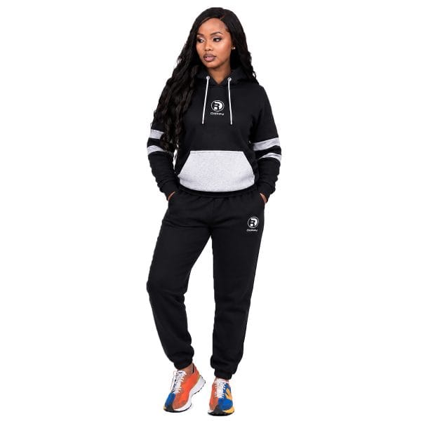 Black Grey Hoodie Full Set
