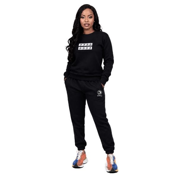 Black Striped Sweatshirt Full Set
