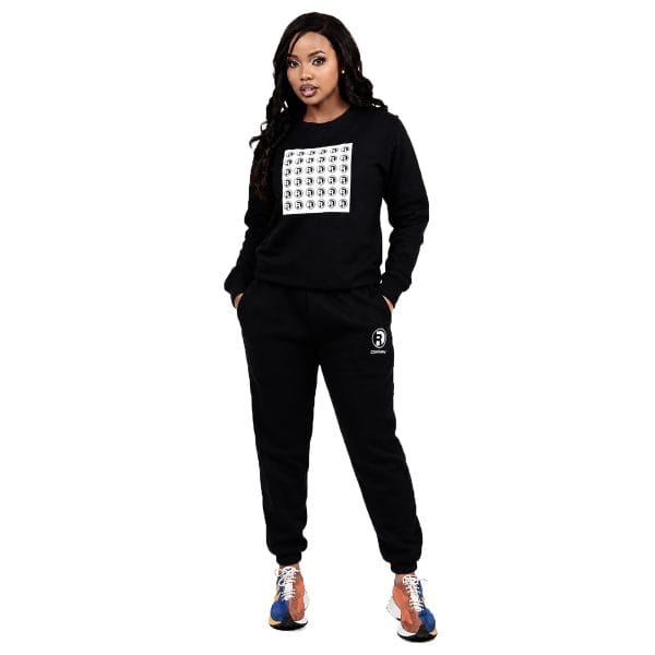Black Striped Sweatshirt Full Set