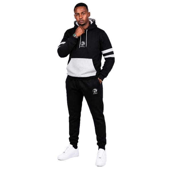 Black Grey Hoodie Full Set